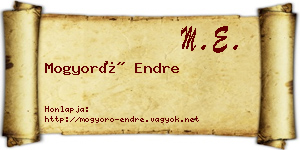 Mogyoró Endre névjegykártya